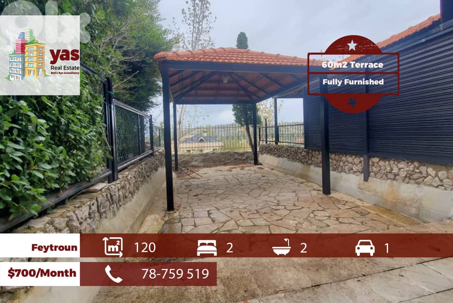 Feytroun 120m2 + 60m2 Terrace | Duplex | Pool | Prime Location | Rent 0