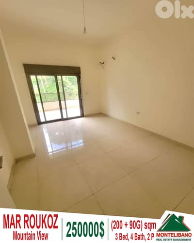 200 sqm Apartment For Sale in Mar Roukoz مار روكز with 90 sqm Garden