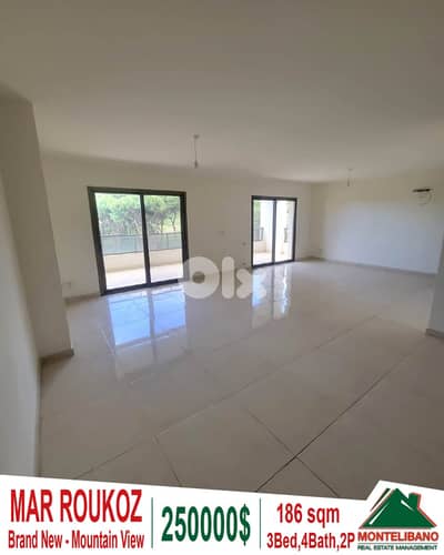 186 sqm Apartment For Sale in Mar Roukoz مار روكز with Mountain View