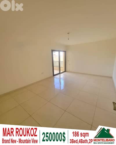 186 sqm Apartment For Sale in Mar Roukoz مار روكز with Mountain View