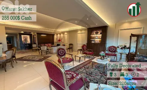 Fully Decorated Apartment for Sale in Haret sakher!!!
