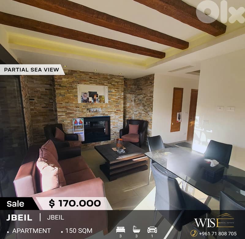 Stunning 150 SQM Apartment for SALE in Jbeil! 0