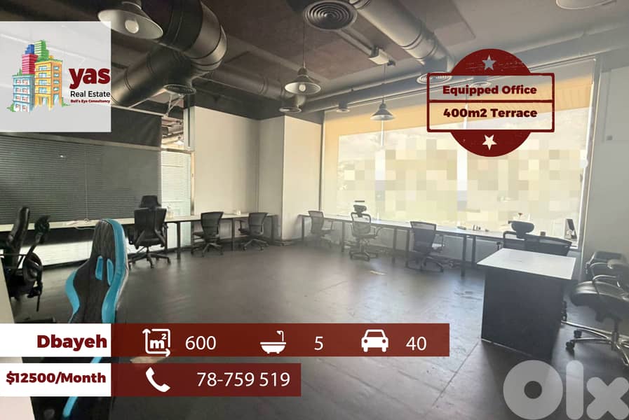 Dbayeh 600m2 | 400m2 Terrace | Equipped | Rent | Active Street | MJ 0