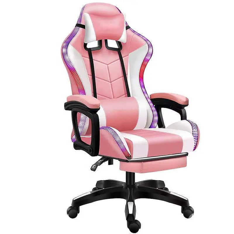 Gaming chair with footrest and Rgb Led lights 1