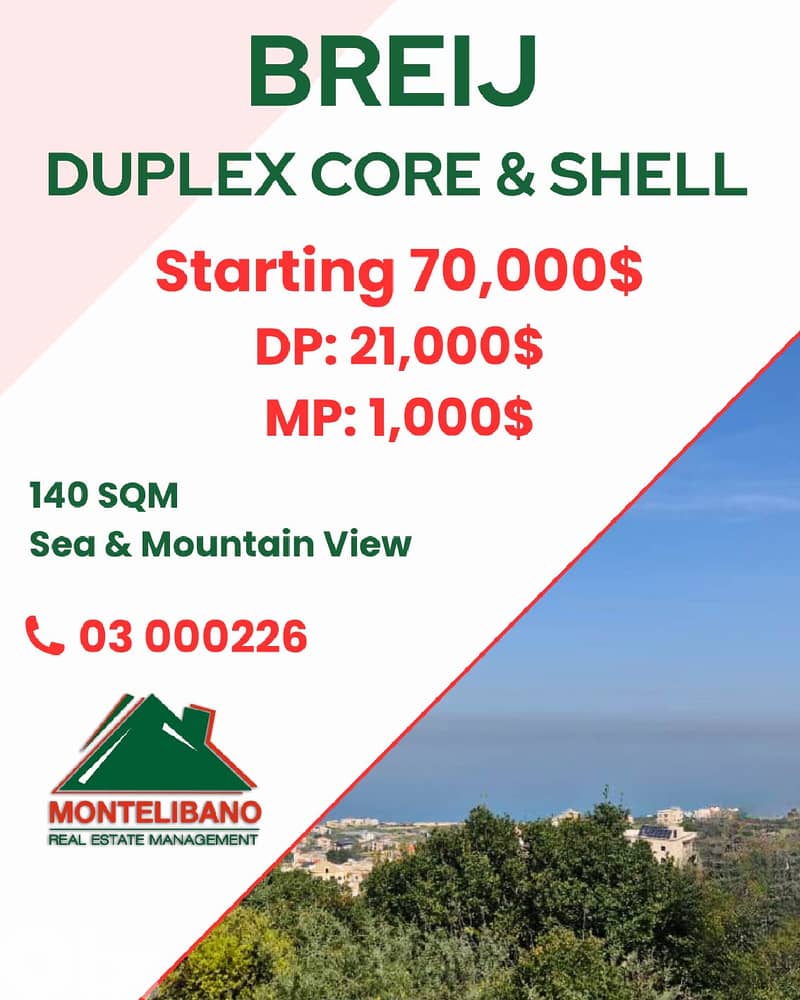 140 sqm Duplex For Sale in Breij بريج with Installment Plan 0