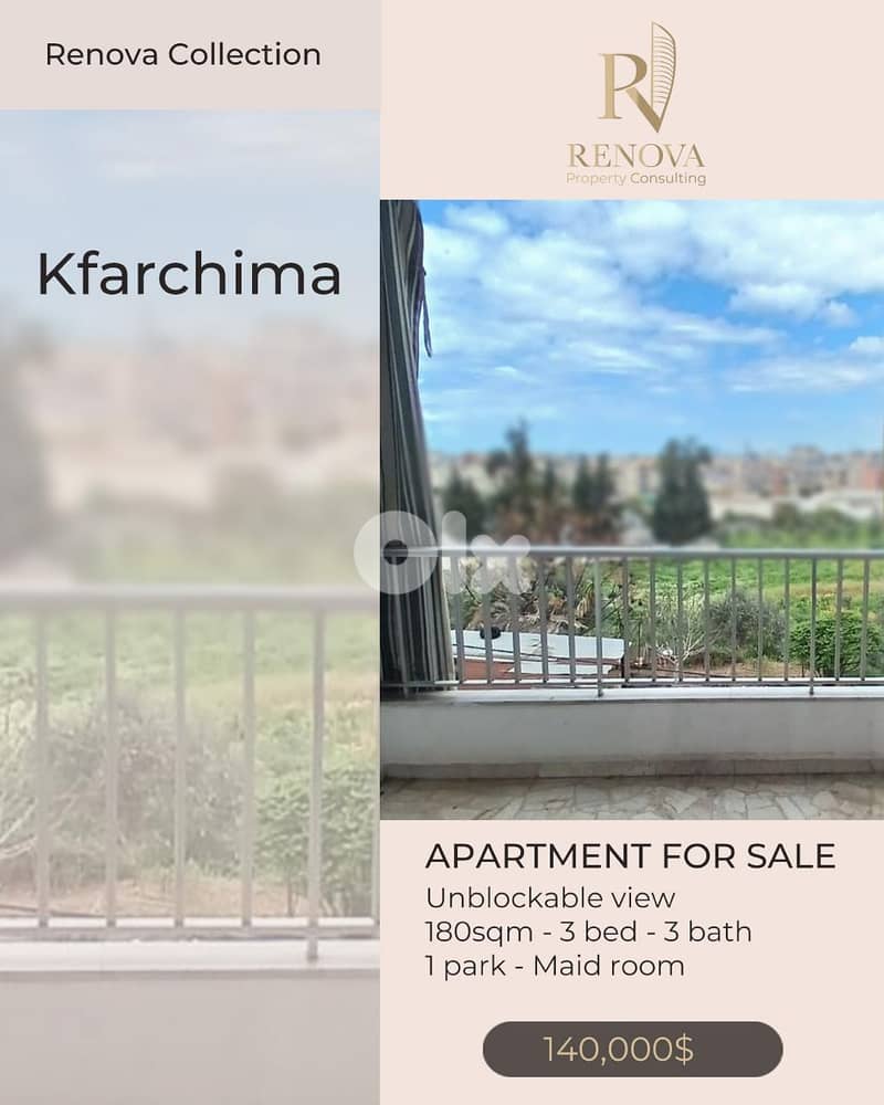 Open View Apartment for sale in Kfarchim 0