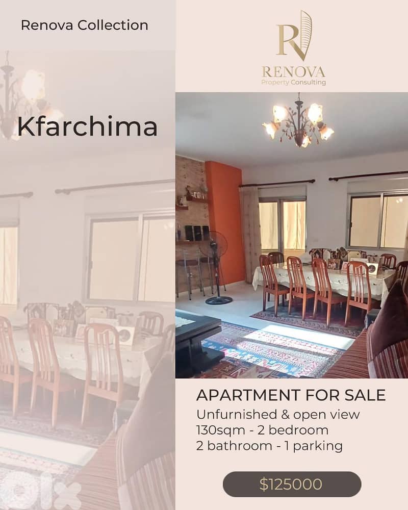 Open View Apartment for sale in Kfarchima 0