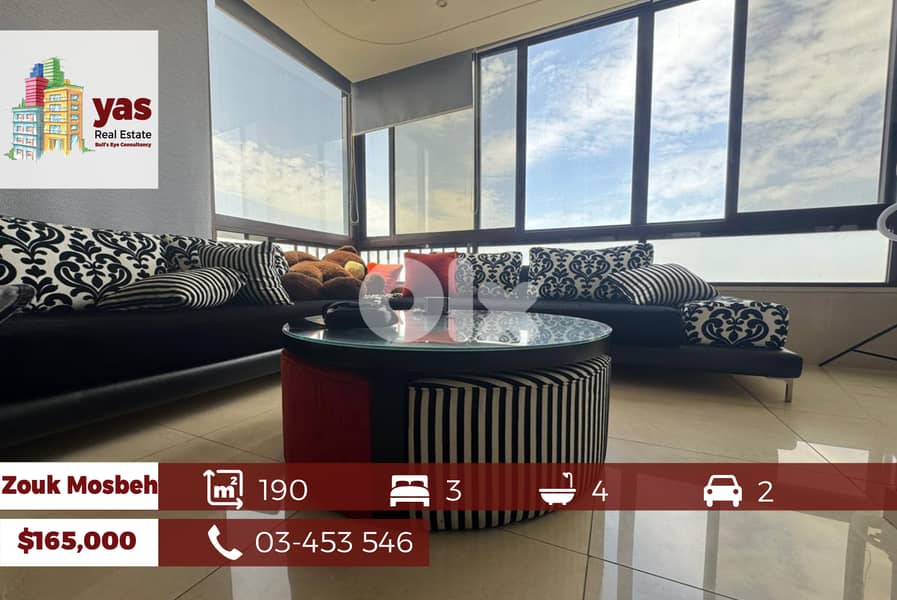 Zouk Mosbeh 190m2 | 190m2 Rooftop | Excellent Condition | Sea View |EL 0