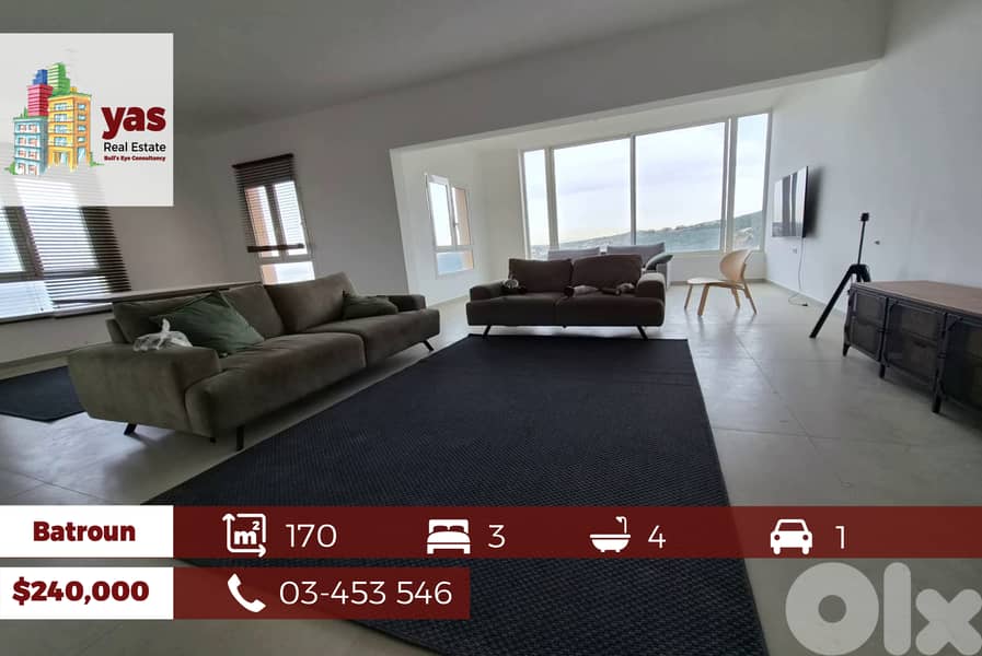 Batroun 170m2 | Excellent Flat | Brand New | Open View | MCH | 0
