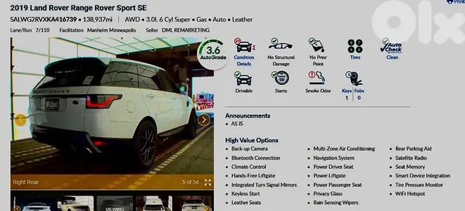 Land Rover Range Rover Sport 2019