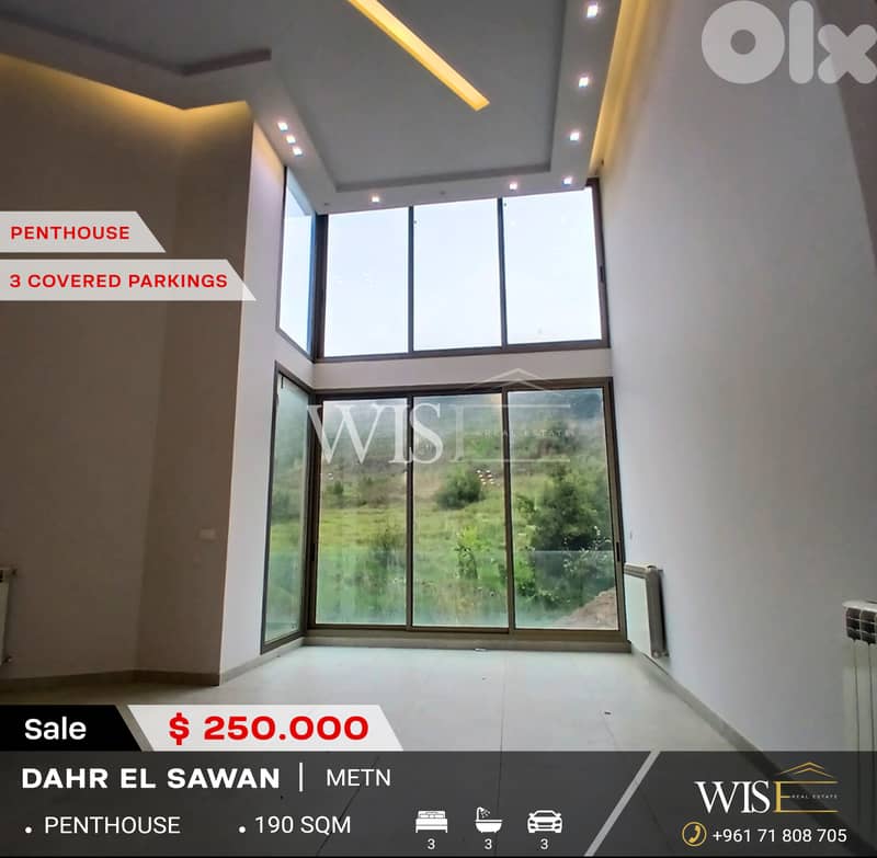 190 SQM Penthouse for SALE in Dahr El Sawan! 0