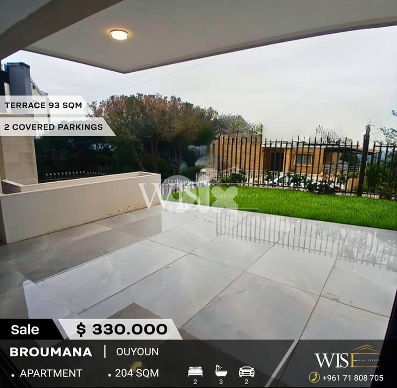 204 SQM Apartment with Terrace for SALE in Ouyoun - Broumana! 0