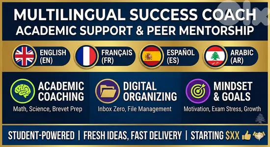 Multilingual Success Coach | Peer Mentoring & Academic Support (AR/