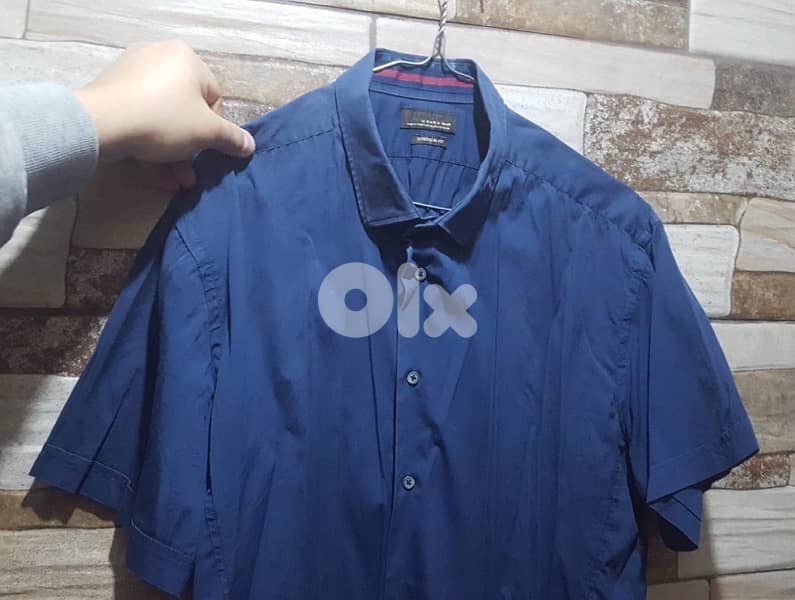 zara man superslimfit short sleeve chemise kit 0