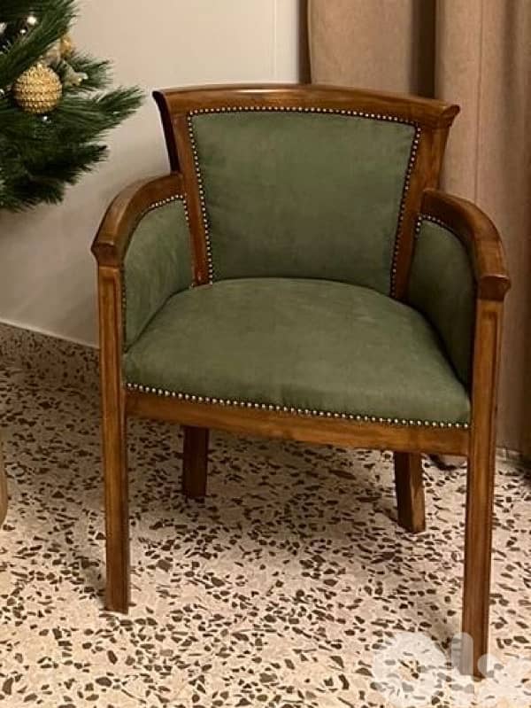 2 x Green Armchairs 0