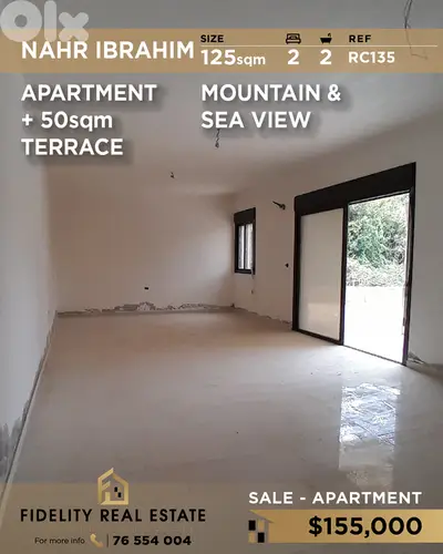 Apartment for sale in Nahr Ibrahim RC135 شقة  للبيع في نهر إبراهيم