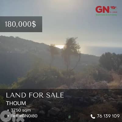 For Sale Land in Thoum 3750m² ONLY for 180K أرض في تحوم For Sale Land in Thoum 3750m² ONLY for 180K أرض في تحوم