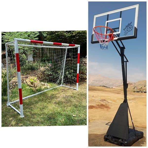 Mini football +movable basketball hoop (fun & fitness in 1 set) 0