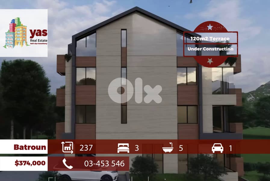 Batroun 237m2 | 120m2 Terrace | Payment Facilities | Open View | MCH 0