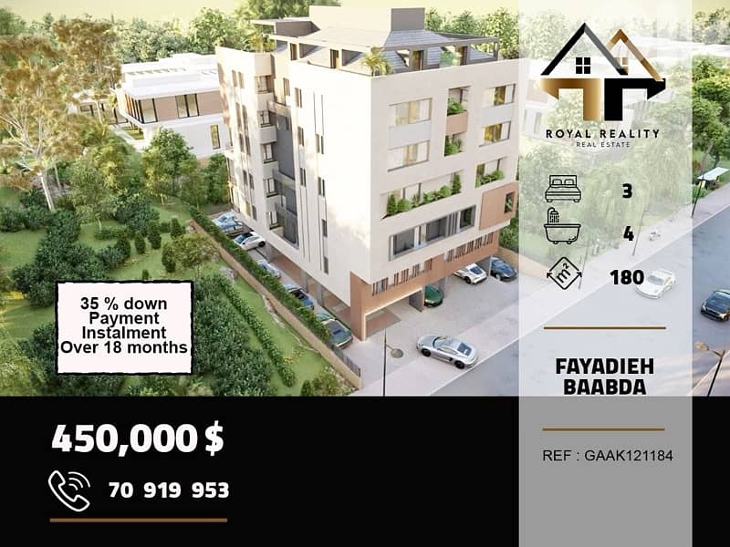 under construction apartment for sale in faiyadiyeh baabda 0