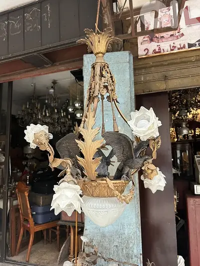 Frensh bird bronze chandellier ثريا تماثيل طيور برونز حجم كبير روعة