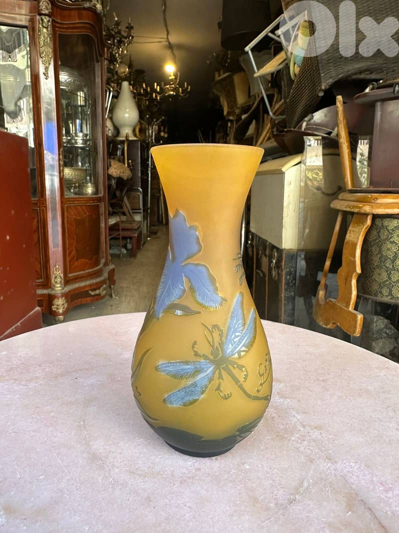 Emile galle vase original 20cm art glass 0