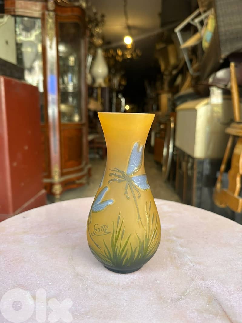Emile galle vase original 20cm art glass 2