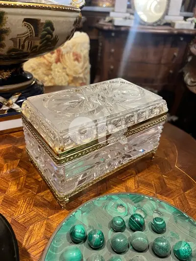 frensh box crystal antique صندوق فرنسي كريستال مميز جداا روعة سعر لقطة