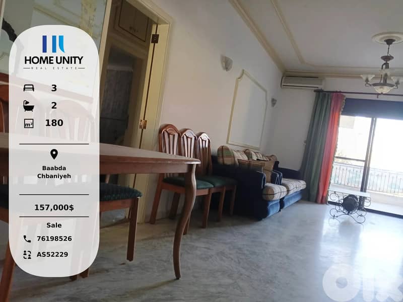 Apartment for Sale in Chbaniyeh, Baabda 0