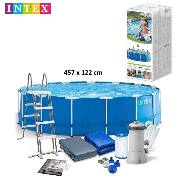 INTEX Metal Frame Pool 4.57m x 1.22m 0