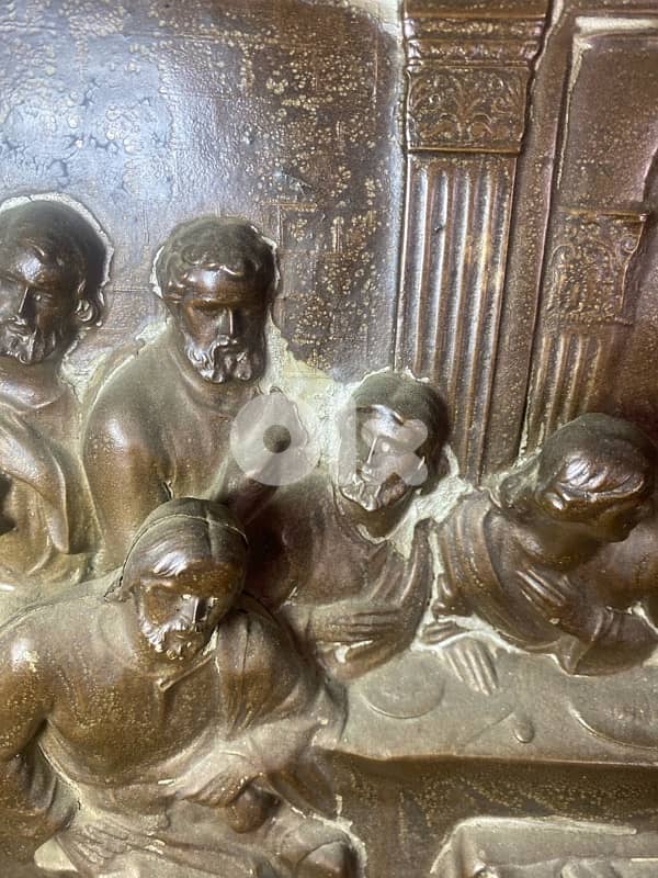 A very old 3 D copper the last supper vantage. 62 x 41 cm 9