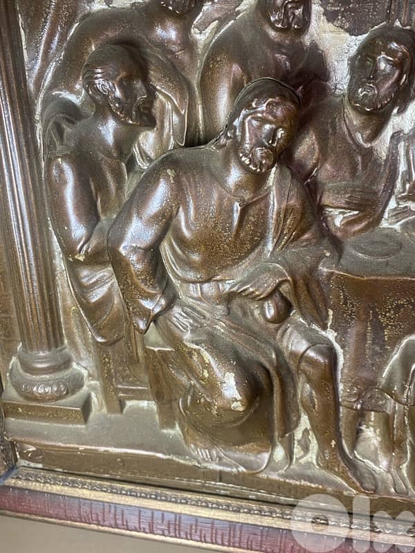 A very old 3 D copper the last supper vantage. 62 x 41 cm 10