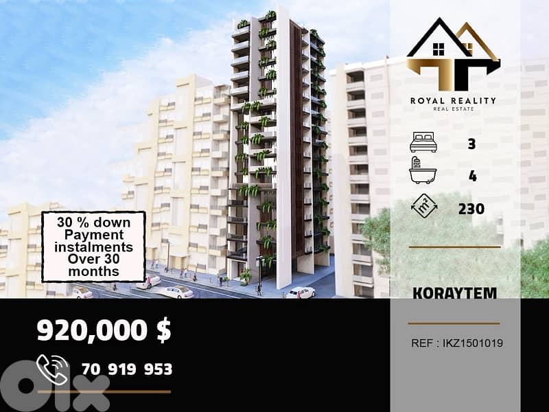 under construction apartments for sale in koraytem Beirut 0