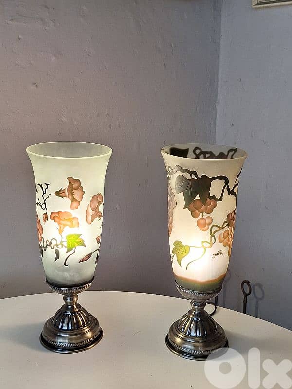 2 signed galle lamps 0