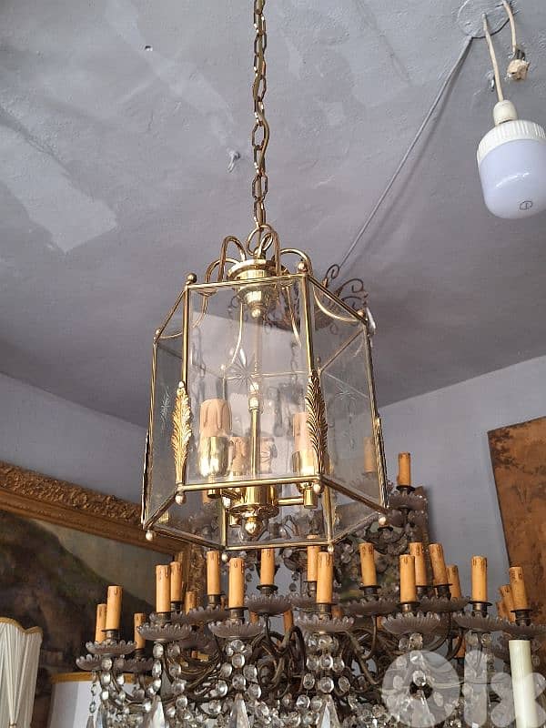 antique french brass lantern 0