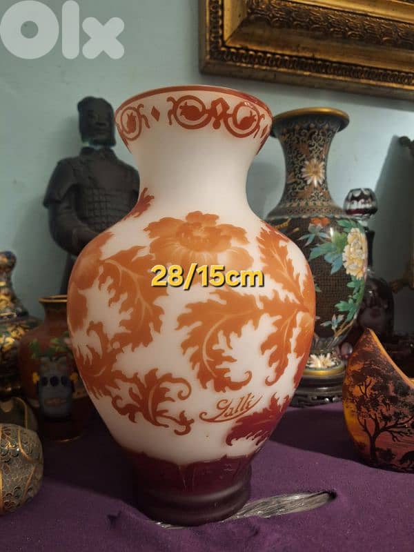 vase Emil Galle very rare glass paste 0