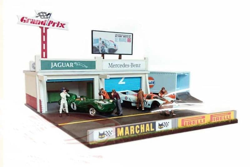 Pit Garage Dioramas (Grand Prix) For 1:64 scale models. 3