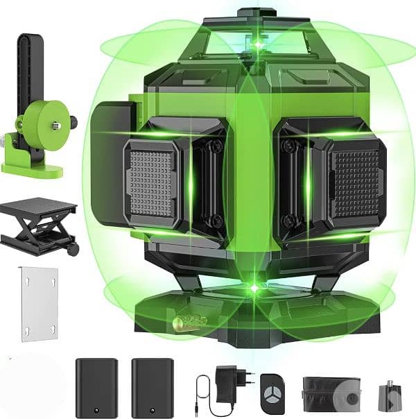 Rotary Laser Level Green 4 x 360°,Self Levelling 16 Green Cross Line 0