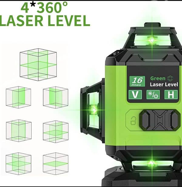 Rotary Laser Level Green 4 x 360°,Self Levelling 16 Green Cross Line 2