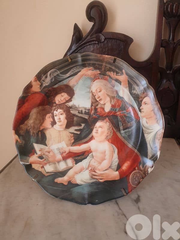 botticelli (madonna the magnifecat) limoge france handmade plate 0