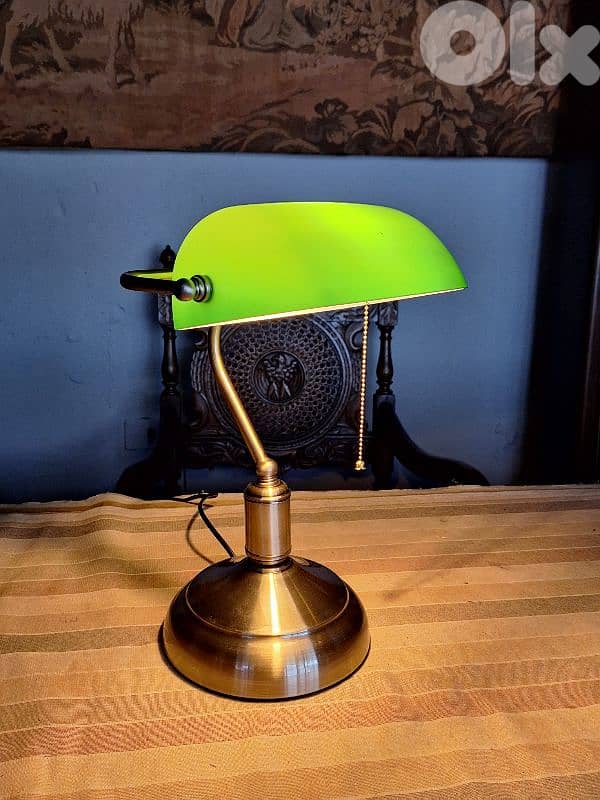 bankers green opaline lamp 2