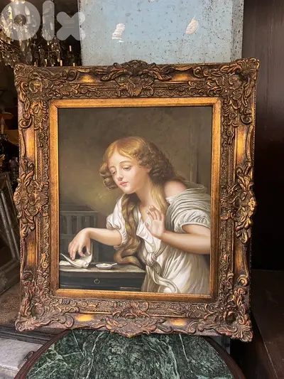 frensh tableau antique لوحة تابلو رسم painture يدوي شغل ناعم سعر لقطة