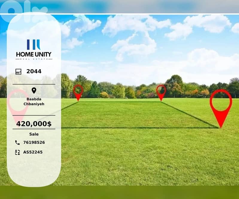 2044 sqm land for sale in Chbaniyeh 0