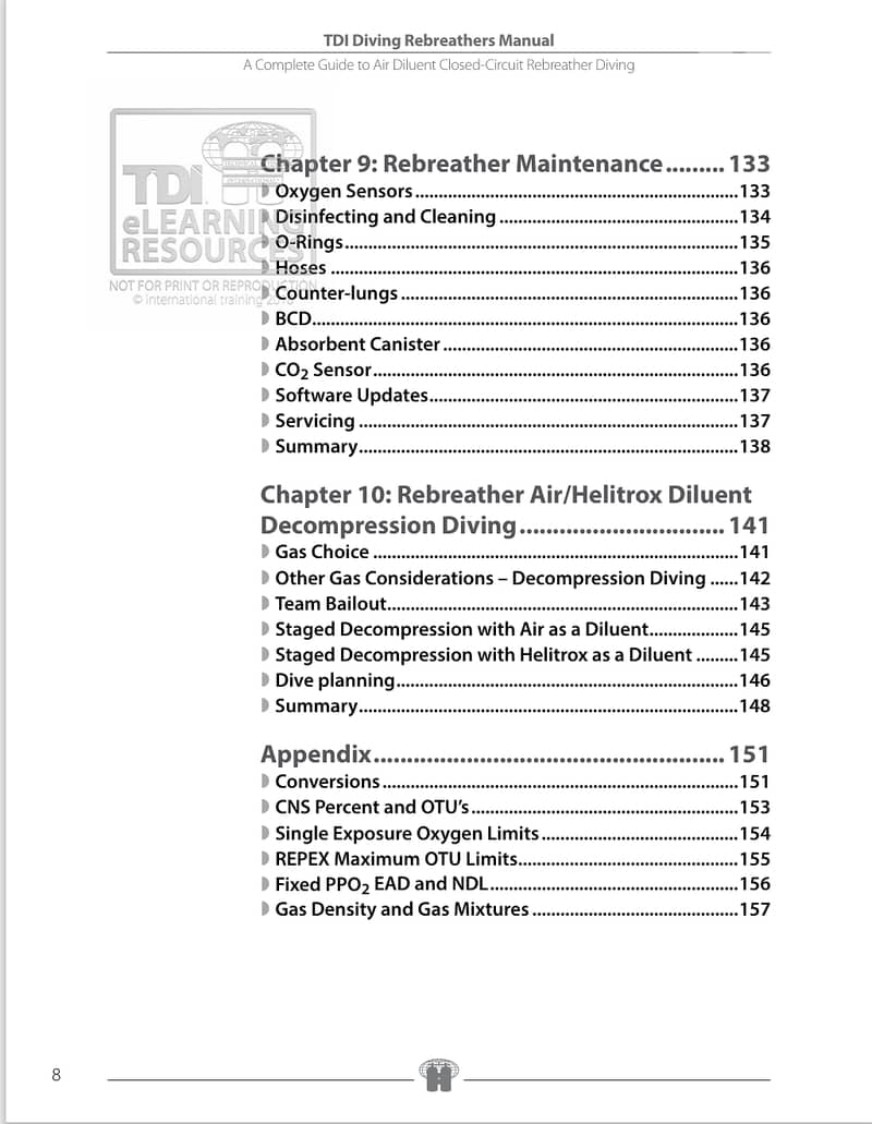 TDI Diving Rebreather Manual & diver knowledge Quest manual (eBook) 4