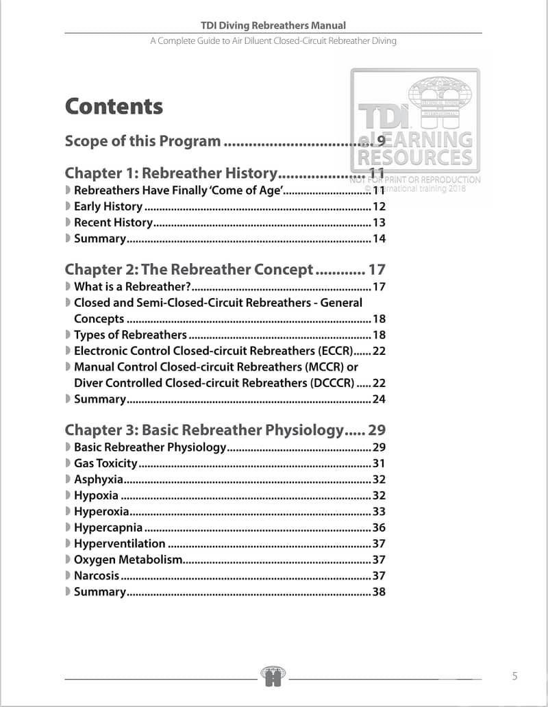 TDI Diving Rebreather Manual & diver knowledge Quest mamual (eBook) 1