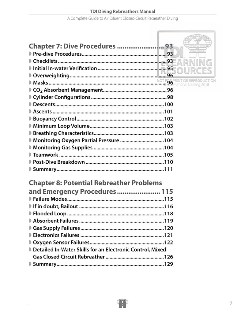 TDI Diving Rebreather Manual & diver knowledge Quest mamual (eBook) 3
