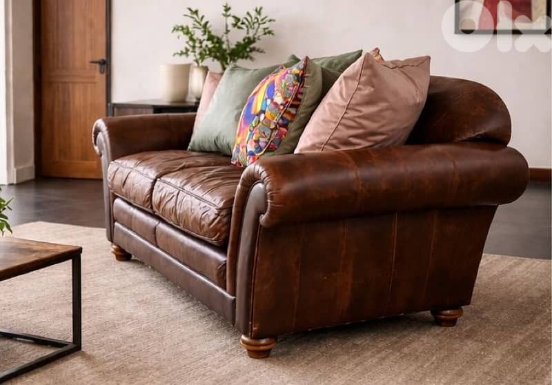 Vintage Roche Bobois leather sofa 0