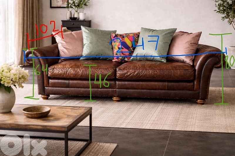 Vintage Roche Bobois leather sofa 2
