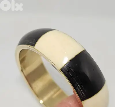 8$ vintage white/black bone copper brass bracelet