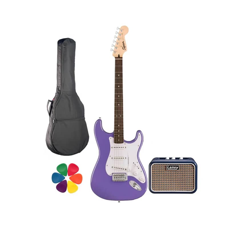 Fender, Squier Sonic Stratocaster SSS Electric Guitar & Laney Mini Lio 0